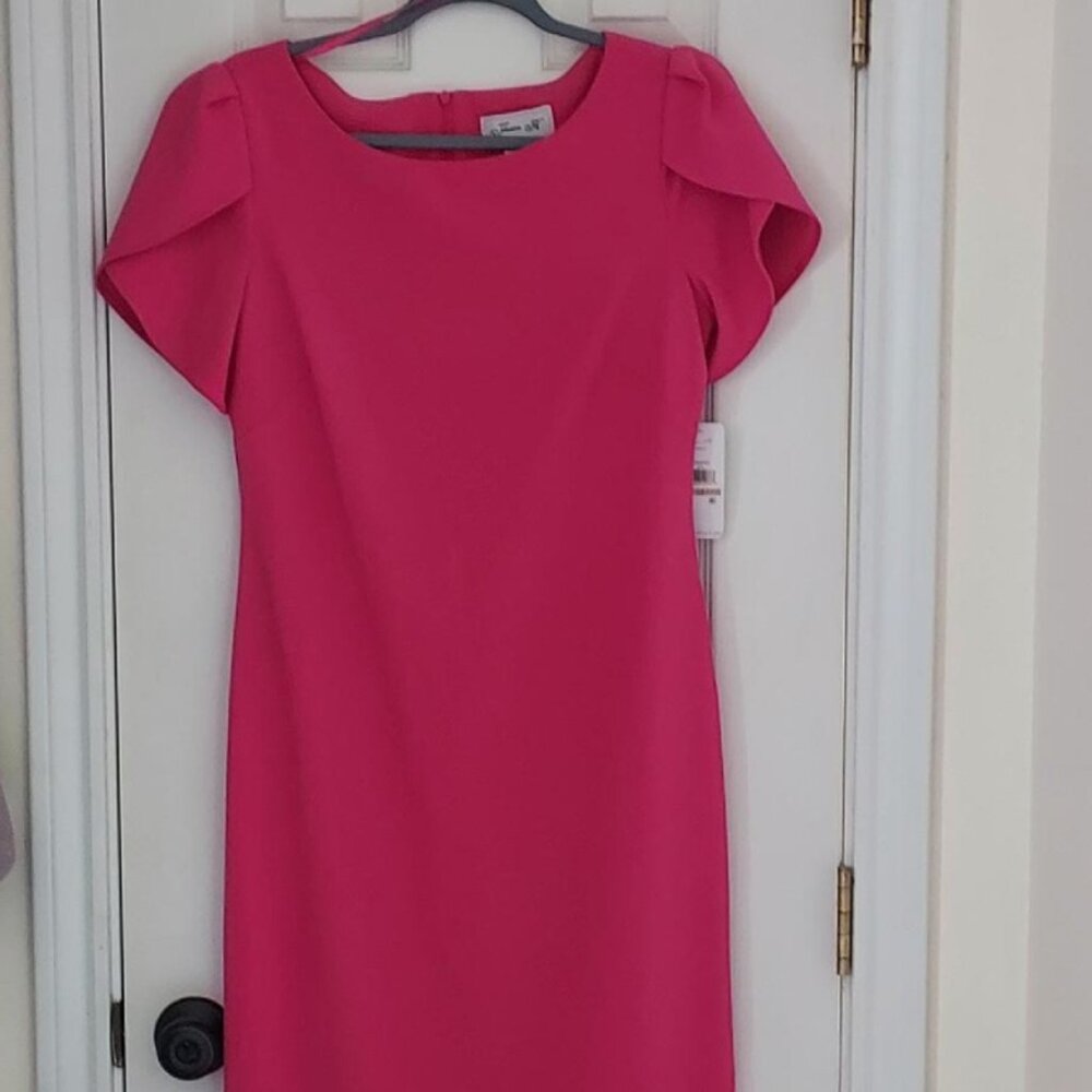 Jessica Howard Sheath Dress Tulip Sleeve Pink SZ 12 NEW